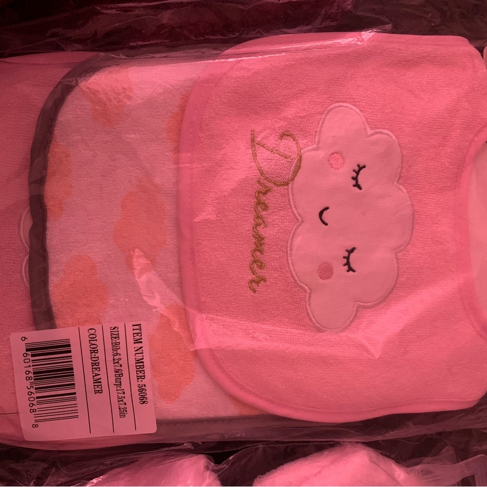 Dreamer Pink Baby Bib Set
